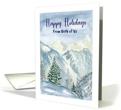 Happy Holidays From Couple Snow Mountains Trees Winter... (1806454)