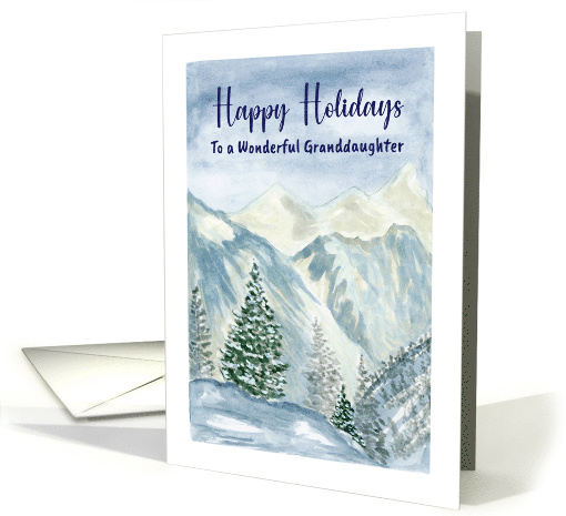 Happy Holidays Granddaughter Snow Mountains Trees Winter... (1806472)