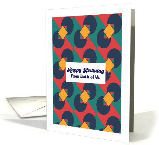 Happy Birthday Retro Couple Geometric Shapes Ovals... (1807170)