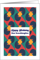 Happy Birthday Granddaughter Retro Geometric Shapes Diamond Pattern card