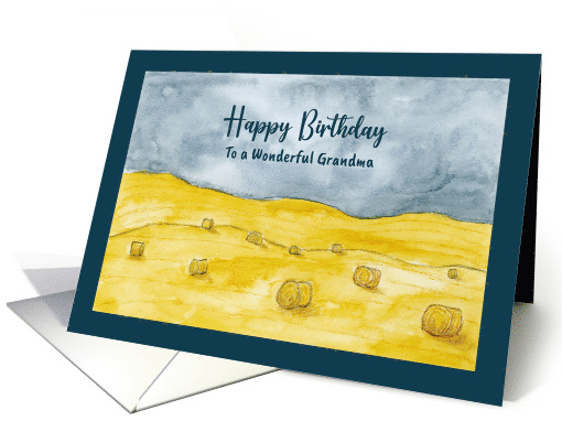 Happy Birthday Grandma Harvest Pasture Hay Country Farm... (1813744)