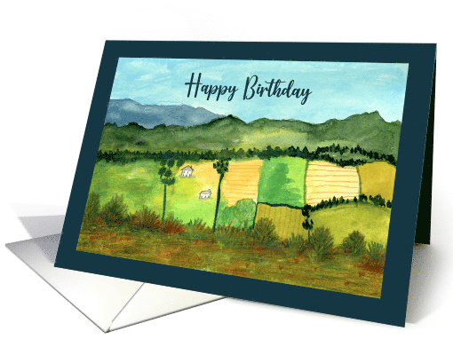Happy Birthday General Houses Landscape Fields Mountains... (1815954)