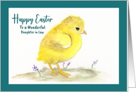 Happy Easter Daughter in Law Yellow Chick Bird Baby Chicken Watercolor card
