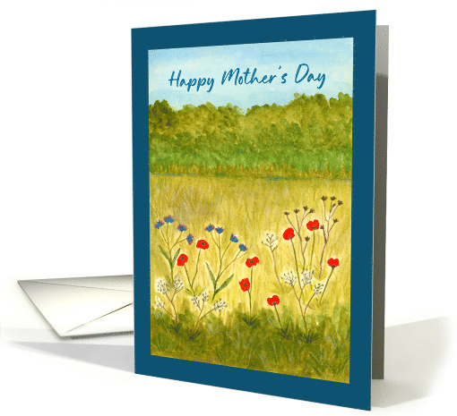 Happy Mother's Day General Wildflowers Meadow Trees Landscape Art card