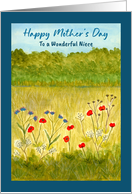Happy Mother’s Day Niece Wildflowers Meadow Trees Landscape Art card