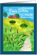 Happy Birthday Daughter in Law Houses Landscape Creek Sky Wildflowers card