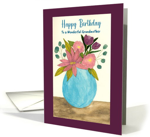 Happy Birthday Grandmother Pink Flowers Floral Still Life... (1820998)
