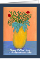 Happy Mother’s Day Granddaughter Red Flowers Floral Botanical Painting card