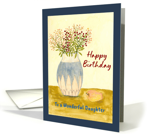 Happy Birthday Daughter Wildflowers Floral Botanical Vase... (1853138)