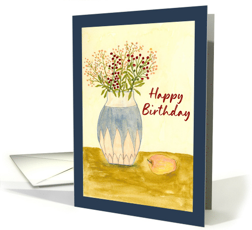 Happy Birthday General Wildflowers Floral Botanical Vase... (1853142)