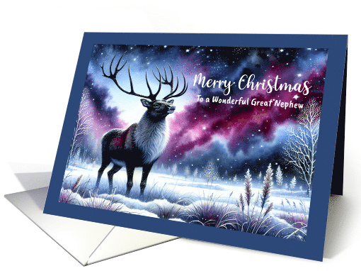 Merry Christmas Great Nephew Reindeer Antlers Snow Winter... (1886950)