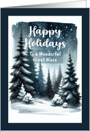 Happy Holidays Great Niece Evergreen Trees Snow Winter Sky Landscape card