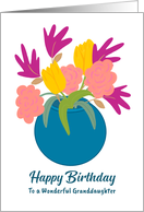 Happy Birthday Granddaughter Floral Flowers Botanical Vase Still Life card