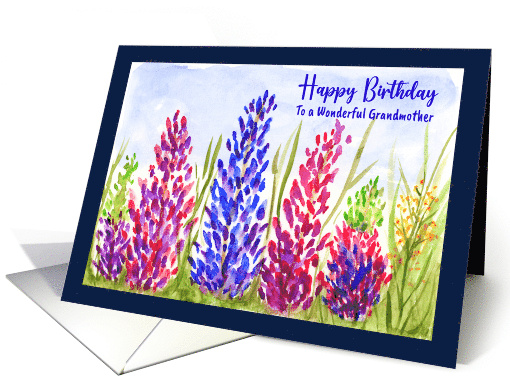 Happy Birthday Grandmother Lupin Flowers Botanical... (1891774)