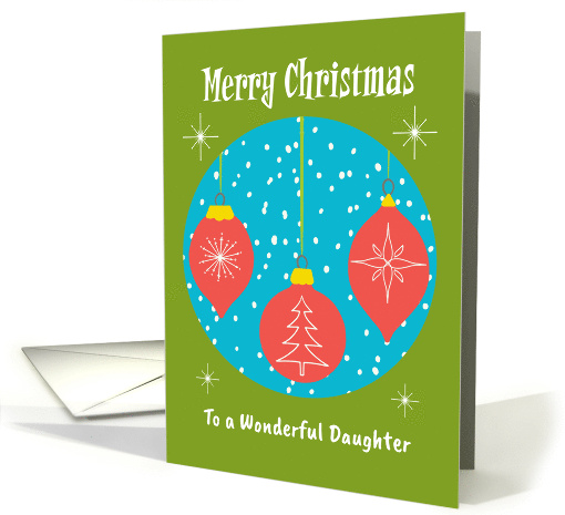 Merry Christmas Daughter Retro Hanging Ornaments Snow Decorations card
