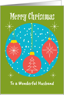 Merry Christmas Husband Retro Hanging Ornaments Snow Decorations card