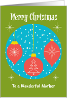Merry Christmas Mother Retro Hanging Ornaments Snow Decorations card