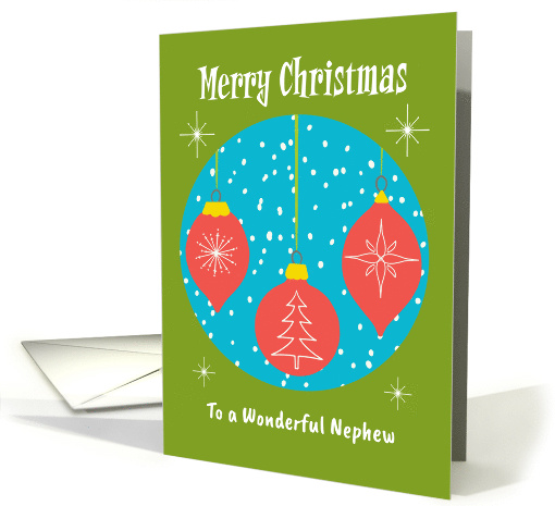 Merry Christmas Nephew Retro Hanging Ornaments Snow Decorations card