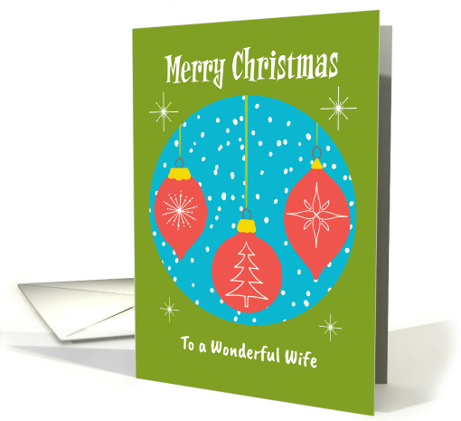 Merry Christmas Wife Retro Hanging Ornaments Snow Decorations MCM card