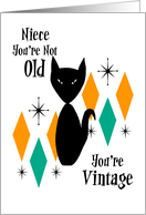 Funny Retro Birthday Niece You’re Not Old You’re Vintage Cat Diamonds card