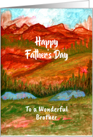 Happy Father’s Day Brother Valley Landscape Trees Mountains Lakes Art card