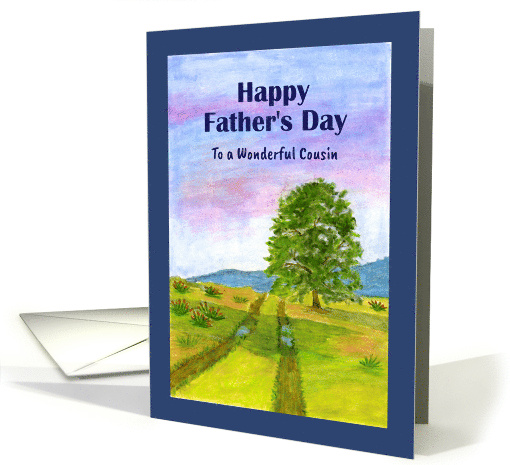 Happy Father's Day Cousin Landscape Tree Mountains... (1899330)