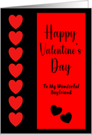 Happy Valentine’s Day Boyfriend Hearts Red Black Love Romance Him card