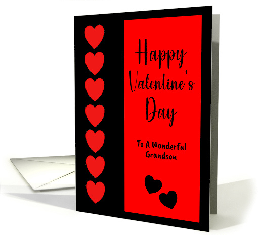 Happy Valentine's Day Grandson Hearts Red Black Love... (1899810)