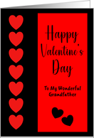 Happy Valentine’s Day Grandfather Hearts Red Black Love Romance Him card
