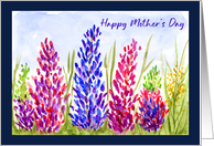 Happy Mother’s Day General Lupin Wildflower Pink Purple Floral Flowers card