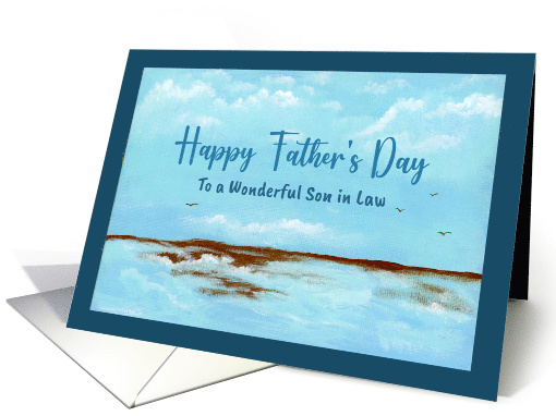 Happy Father's Day Son in Law Seascape Waves Ocean... (1900660)