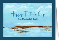 Happy Father’s Day Uncle Seascape Waves Ocean Shoreline Water Birds card