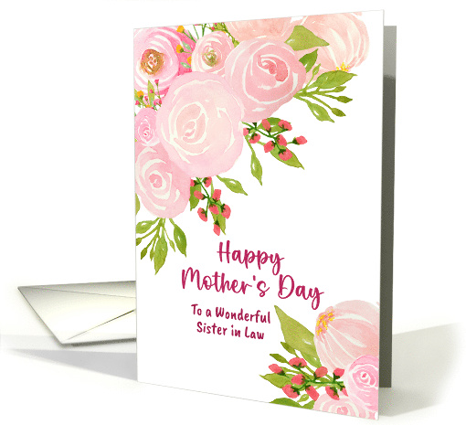 Happy Mother's Day Sister in Law Pink Roses Peony Flowers... (1901436)