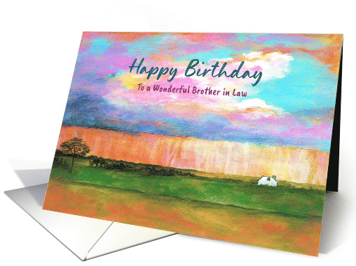 Happy Birthday Brother in Law Landscape Farmhouse Clouds... (1902164)