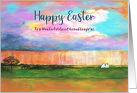 Happy Easter Great Granddaughter Landscape Farmhouse Cloud Countryside card
