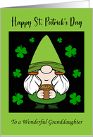 Happy St Patrick’s Day Granddaughter Gnome Shamrocks Pot Gold Lucky card