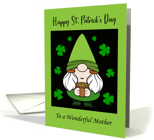 Happy St Patrick's Day Mother Gnome Shamrocks Pot of Gold Lucky card
