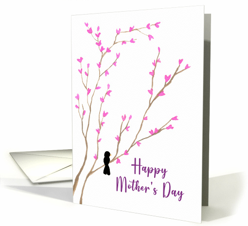 Happy Mother's Day General Black Bird Pink Blossoms... (1904168)