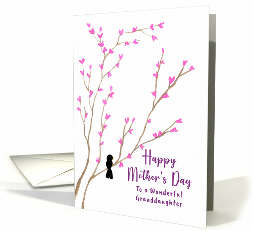 Happy Mother's Day Granddaughter Black Bird Pink Blossoms... (1904176)