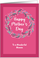 Happy Mother’s Day For Her Floral Wreath Wildflowers Botanical Flowers card