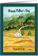 Happy Father’s Day From Group Trees House Landscape Mountain Painting card