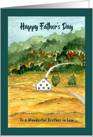 Happy Father’s Day Brother in Law Trees House Landscape Mountain Art card