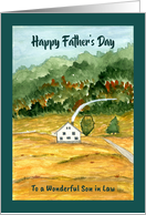 Happy Father’s Day Son in Law Trees House Landscape Mountain Art card