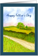 Happy Father’s Day General Landscape Countryside Trees Road Painting card