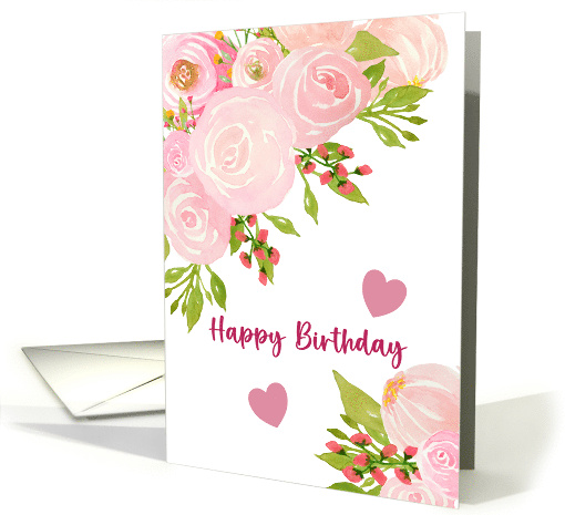 Happy Birthday General Pink Roses Peony Flowers Floral... (1905186)