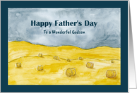 Happy Father’s Day Godson Harvest Fields Hay Country Farm Sky Art card