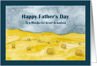 Happy Father’s Day Great Grandson Harvest Fields Hay Country Farm Sky card