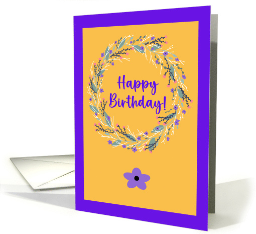 Happy Birthday General Floral Wreath Wildflowers... (1905846)