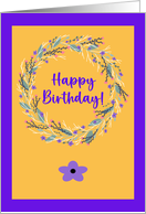 Happy Birthday General Floral Wreath Wildflowers Botanical Flowers card