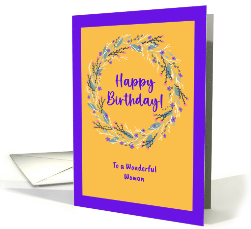 Happy Birthday For Her Floral Wreath Wildflowers... (1905870)